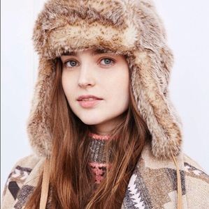 Fur trappers hat. Warm and stylish